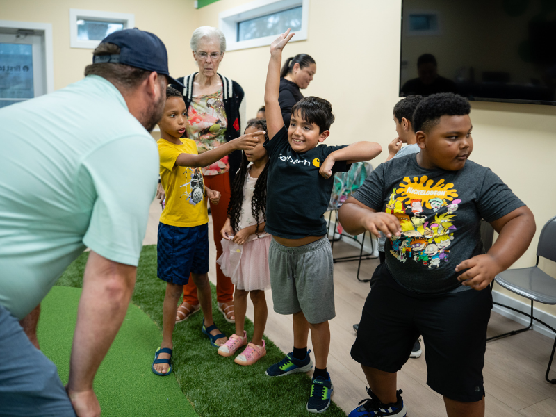Brooks Rehab kids with Coach Jeff
